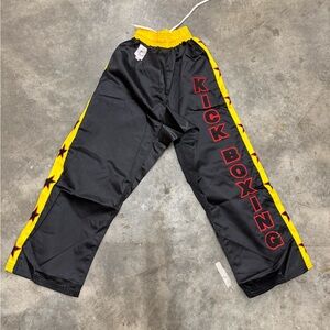 Black and Yellow Kick Boxing Pants polyester